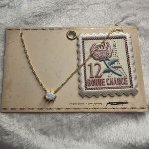 14K Gold Plated Opal Necklace NWT FREE PEOPLE